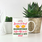 Personalized Quarantined Wedding for Life as Husband and Wife Coffee Mug - Water Bottle