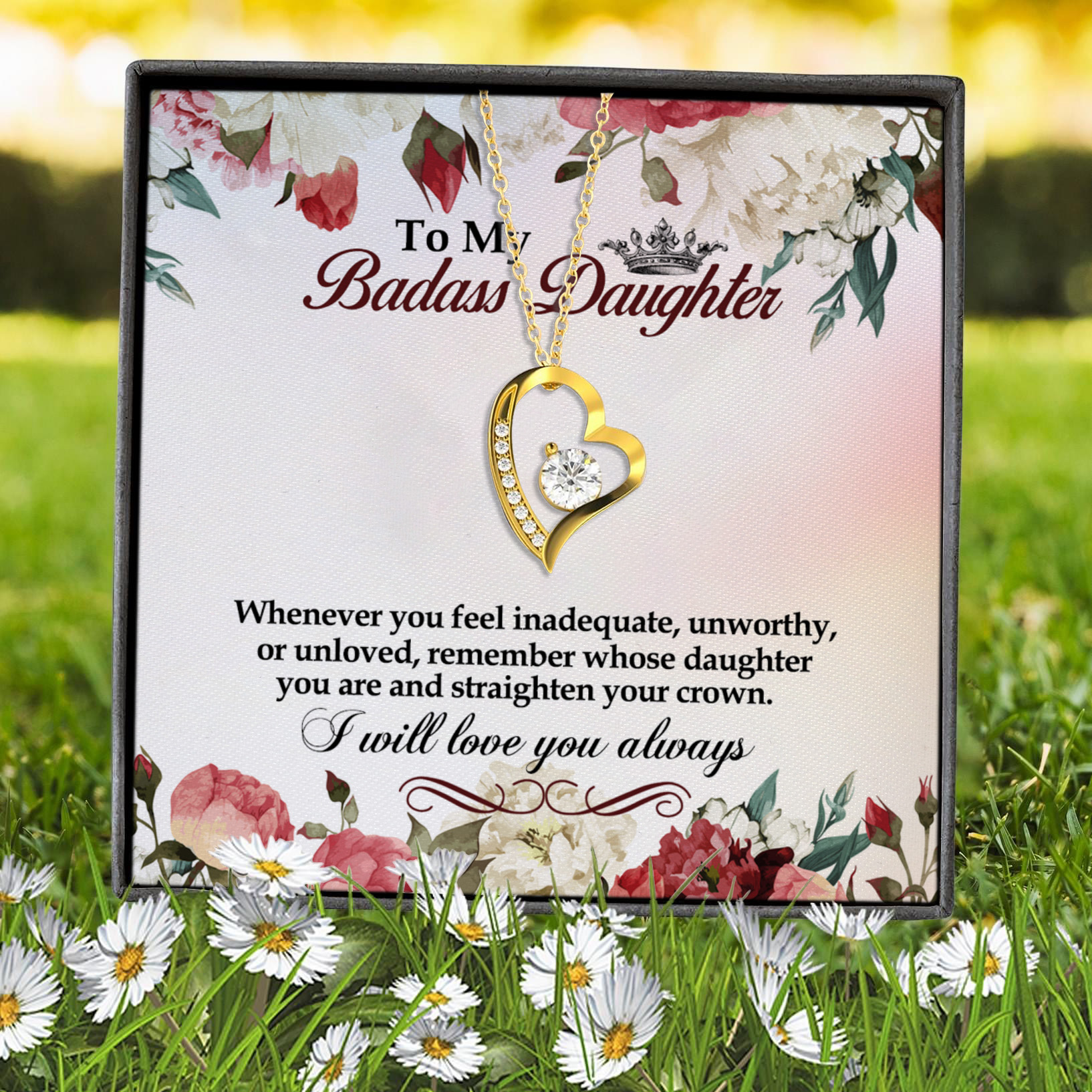 7P. Badass daughter(3) Forever Love Necklace (Gold) 7