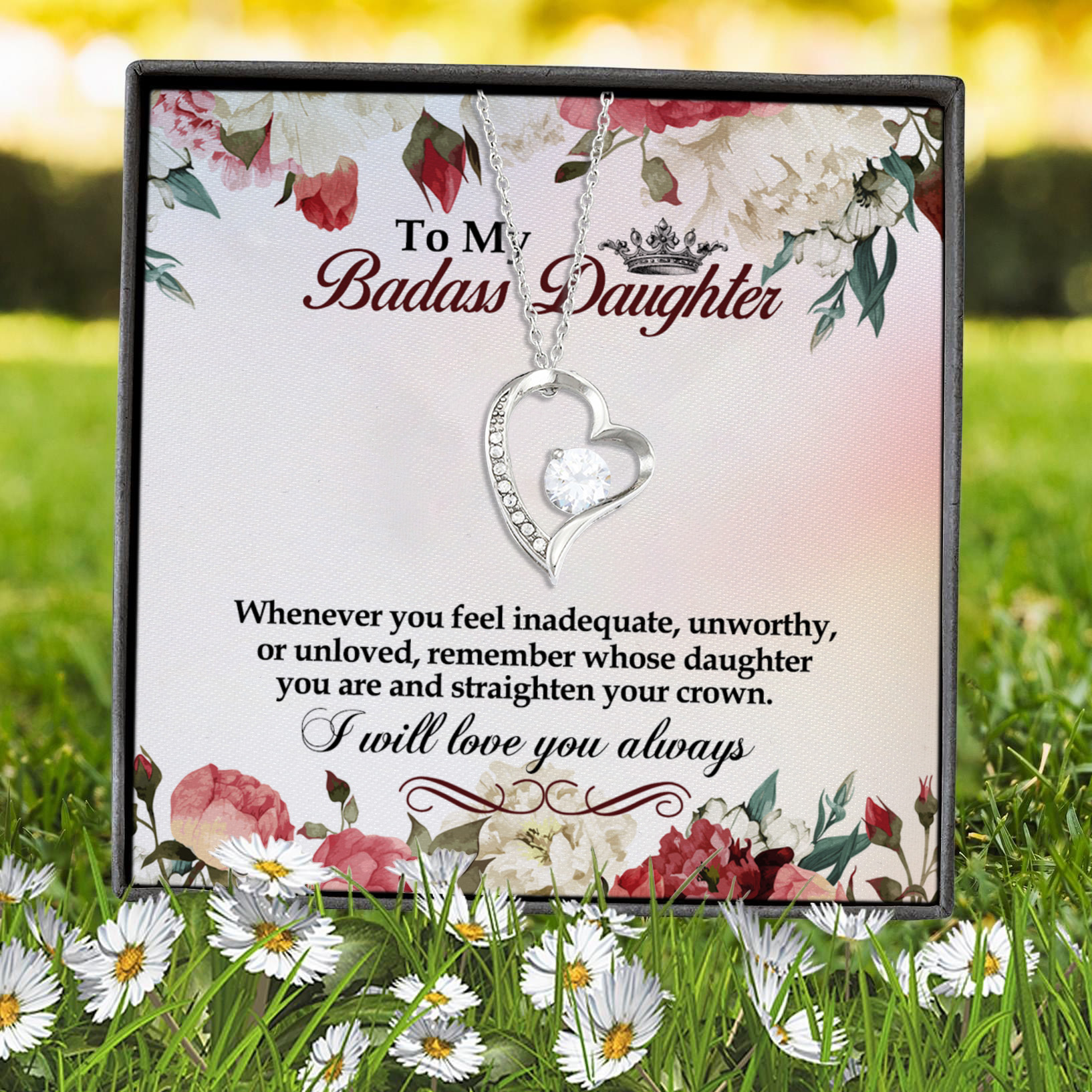 7P. Badass daughter(3) Forever Love Necklace (Silver) 7