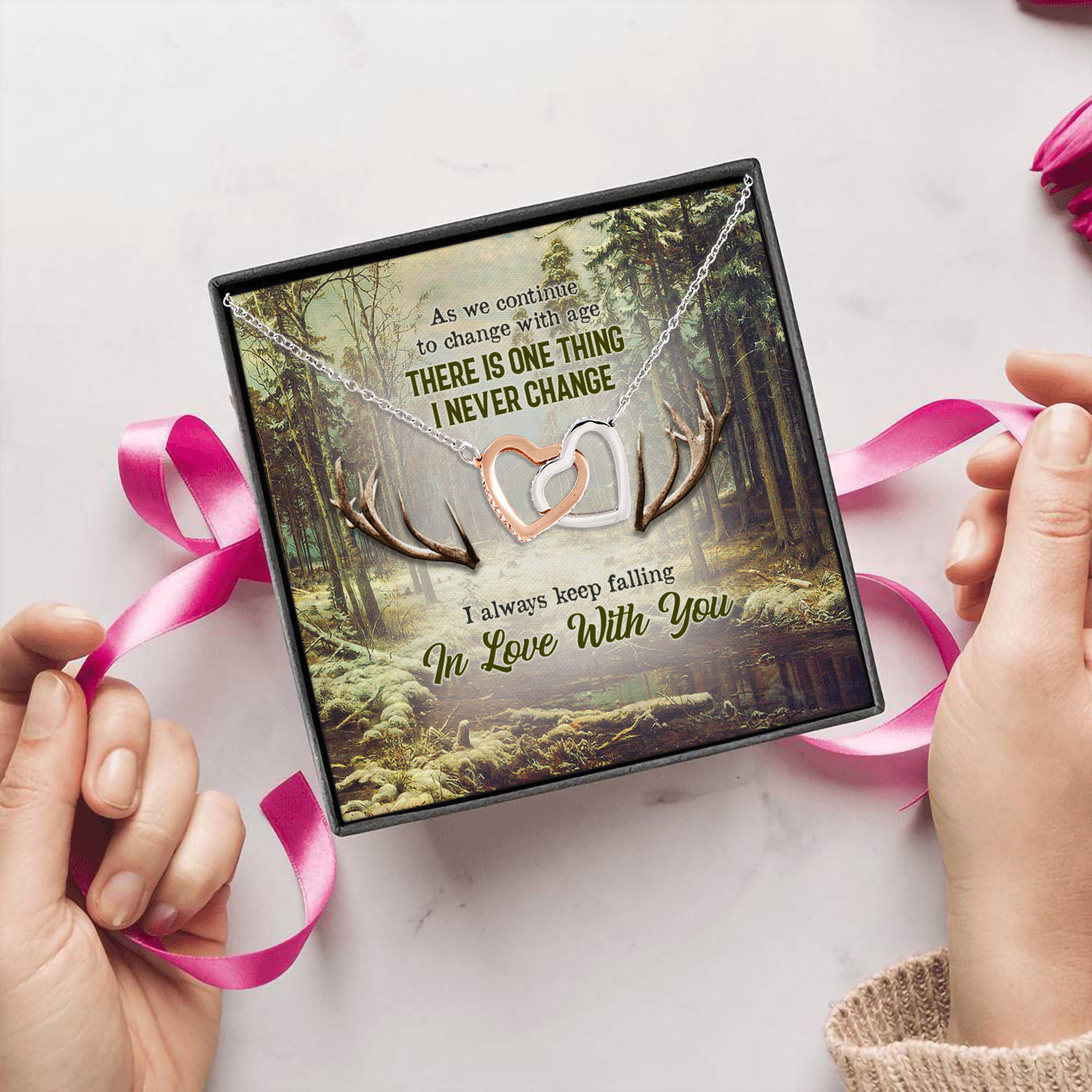 5O. As We Continue (4) Interlocking Hearts Necklace 5