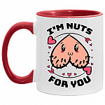 I'm Nuts For You Funny Valentine, White/Red, 11 oz. Accent Mug