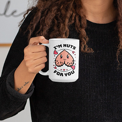 Alternative view of I'm Nuts For You Funny Valentine Ceramic Coffee Mug - Beer Stein - Naughty Valentines Day Mug
