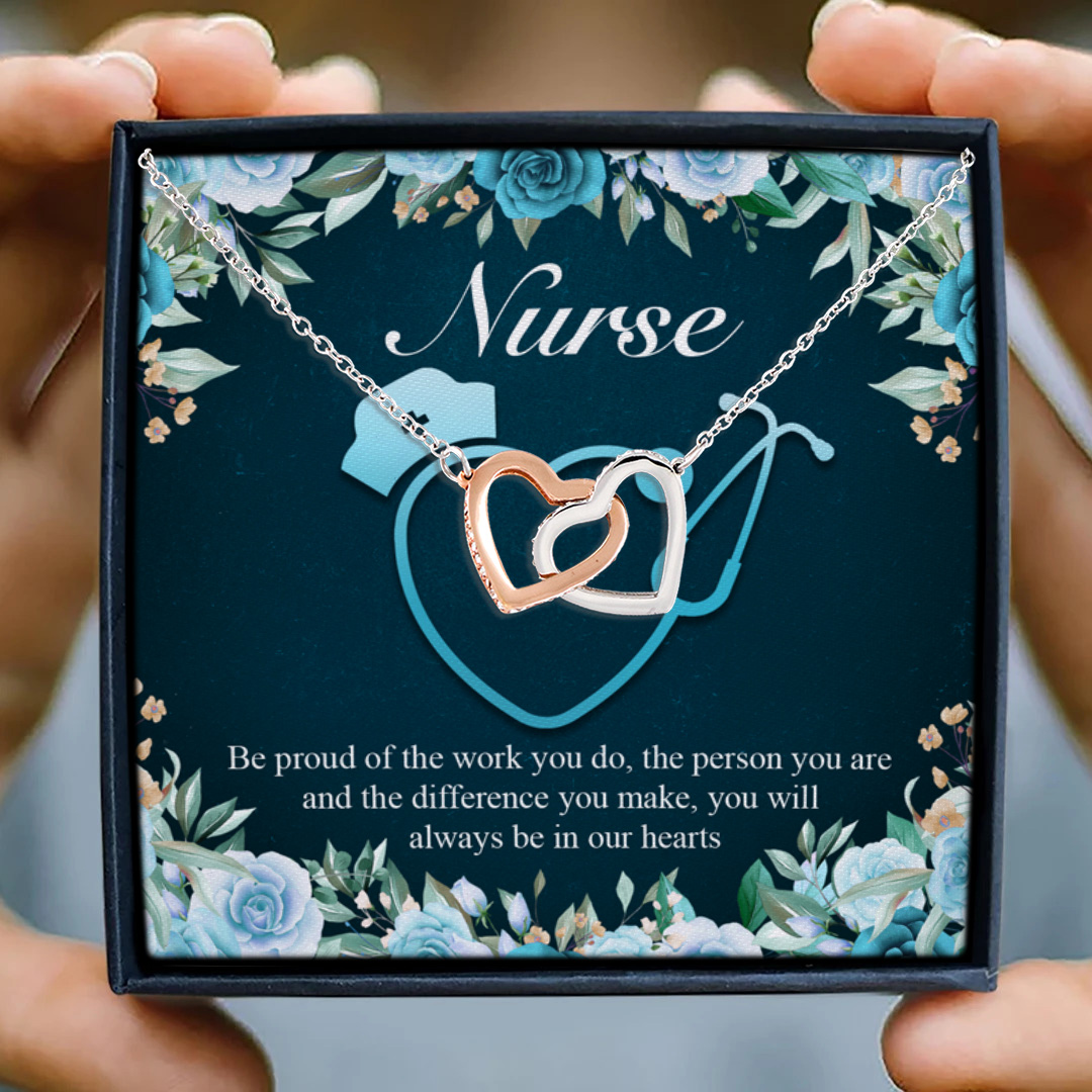 53 HG_ Nurse Gift Necklace (5) Interlocking Hearts Necklace 3