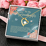 6O. To My Granddaughter Necklace grandma Forever Love Necklace (Gold) 4