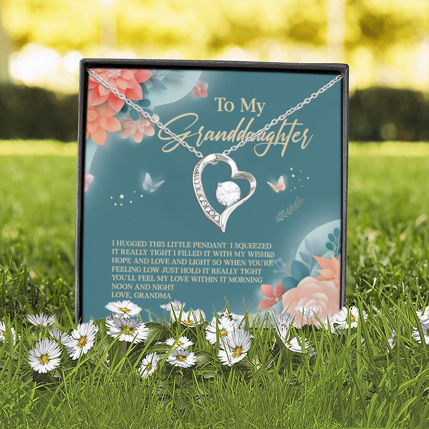 6O. To My Granddaughter Necklace grandma Forever Love Necklace (Silver) 2