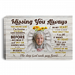 Missing You Always Memorial Personalized Photo Name Gallery Wrapped Framed Canvas Prints - Unframed Poster, White, 0.75'' Framed Canvas Missing You Always Memorial Personalized Photo Name Gallery Wrapped Framed Canvas Prints - Unframed Poster, White, 0.75'' Framed Canvas