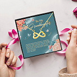 6O. To My Granddaughter Necklace grandpa Infinity Heart Necklace (Gold) 5