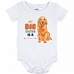 My Big Sister is a Golden Retriever Baby Onesie - Baby Infant Bodysuit, White, Baby Onesie - 12 Month