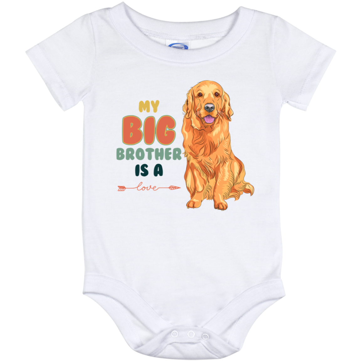 Animal Lover Baby Romper My Big Brother is a Golden Retriever