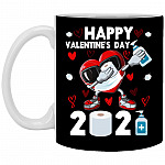 Happy Valentine's Day 2021, Black, 11 oz. White Mug
