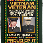 Personalized Photo Vietnam Veteran, White, Cozy Plush Fleece Blanket - 50x60 Personalized Photo Vietnam Veteran, White, Cozy Plush Fleece Blanket - 50x60