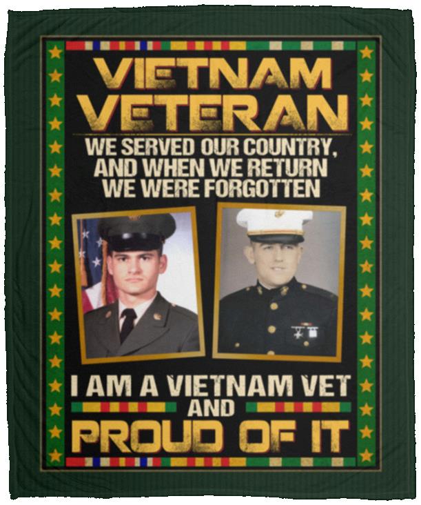 Personalized Photo Vietnam Veteran, White, Cozy Plush Fleece Blanket - 50x60 Personalized Photo Vietnam Veteran, White, Cozy Plush Fleece Blanket - 50x60