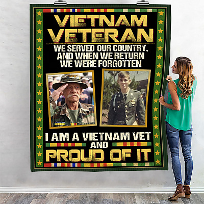 Alternative view of Personalized Photo Vietnam Veteran We Served Our Country And When We Return We Were Forgotten Fleece Blanket