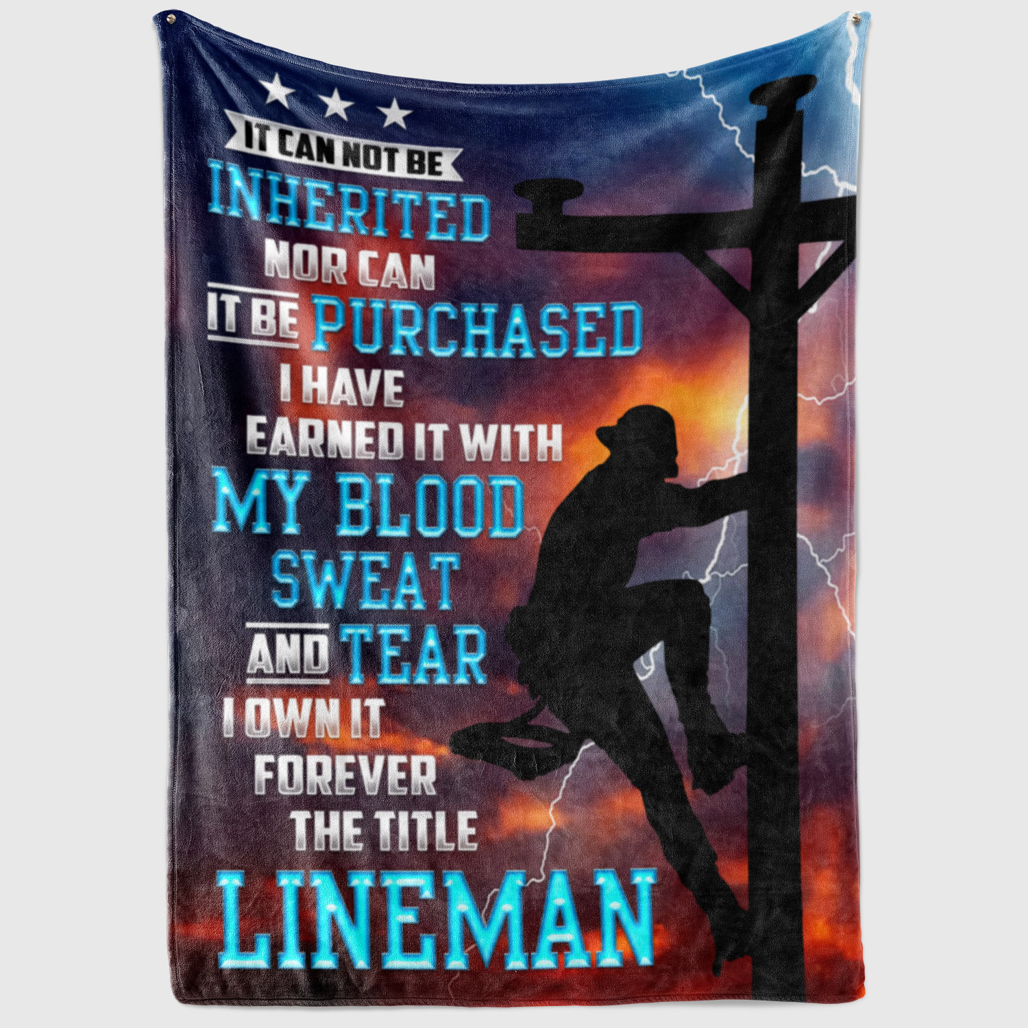 8VT. Lineman It Can Not Be Inherited blanket mockup2