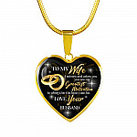 To My Wife I Admire And Adore You You Are My Greatest Motivation Love Your Husband Heart Pendant Necklace - Heart Luxury Necklace (Gold Plated)