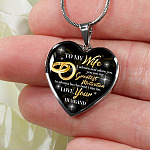 To My Wife I Admire And Adore You You Are My Greatest Motivation Love Your Husband Heart Pendant Necklace - Heart Luxury Necklace (Silver)