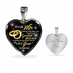 To My Wife I Admire And Adore You You Are My Greatest Motivation Love Your Husband Heart Pendant Necklace - Heart Luxury Necklace (Silver)
