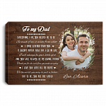 Personalized Photo To My Dad Everything I Am You Helped Me To Be You Are The World Framed Canvas - Unframed Poster, White, 0.75'' Framed Canvas Personalized Photo To My Dad Everything I Am You Helped Me To Be You Are The World Framed Canvas - Unframed Poster, White, 0.75'' Framed Canvas