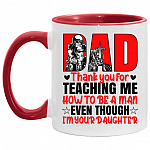 Motorcycle Dad Thank You For Teaching, White/Red, 11 oz. Accent Mug