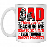 Motorcycle Dad Thank You, White, 11 oz. White Mug