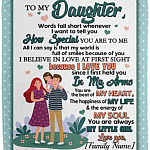 Personalized Daughter Blanket, White, Cozy Plush Fleece Blanket - 50x60