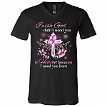I Wish God Didn't Need You In Heaven, Black, V-Neck T-Shirt