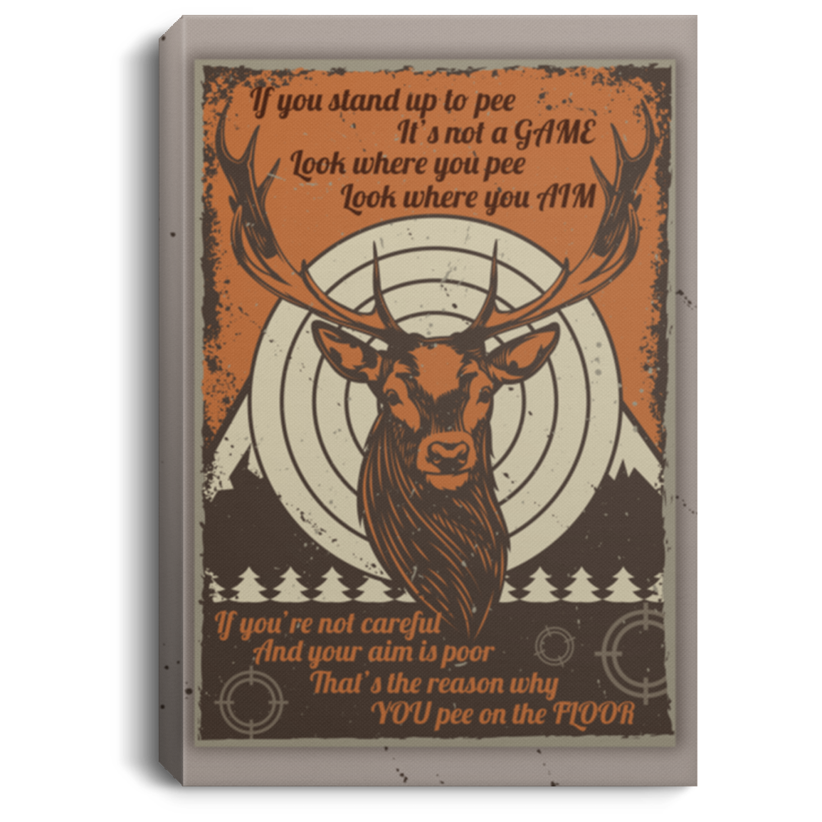 If You Stand Up To Pee It's Not A Game Framed  Canvas - Unframed Poster - Funny Toilet Decor, White, 0.75'' Framed Canvas If You Stand Up To Pee It's Not A Game Framed Canvas - Unframed Poster - Funny Toilet Decor, White, 0.75'' Framed Canvas