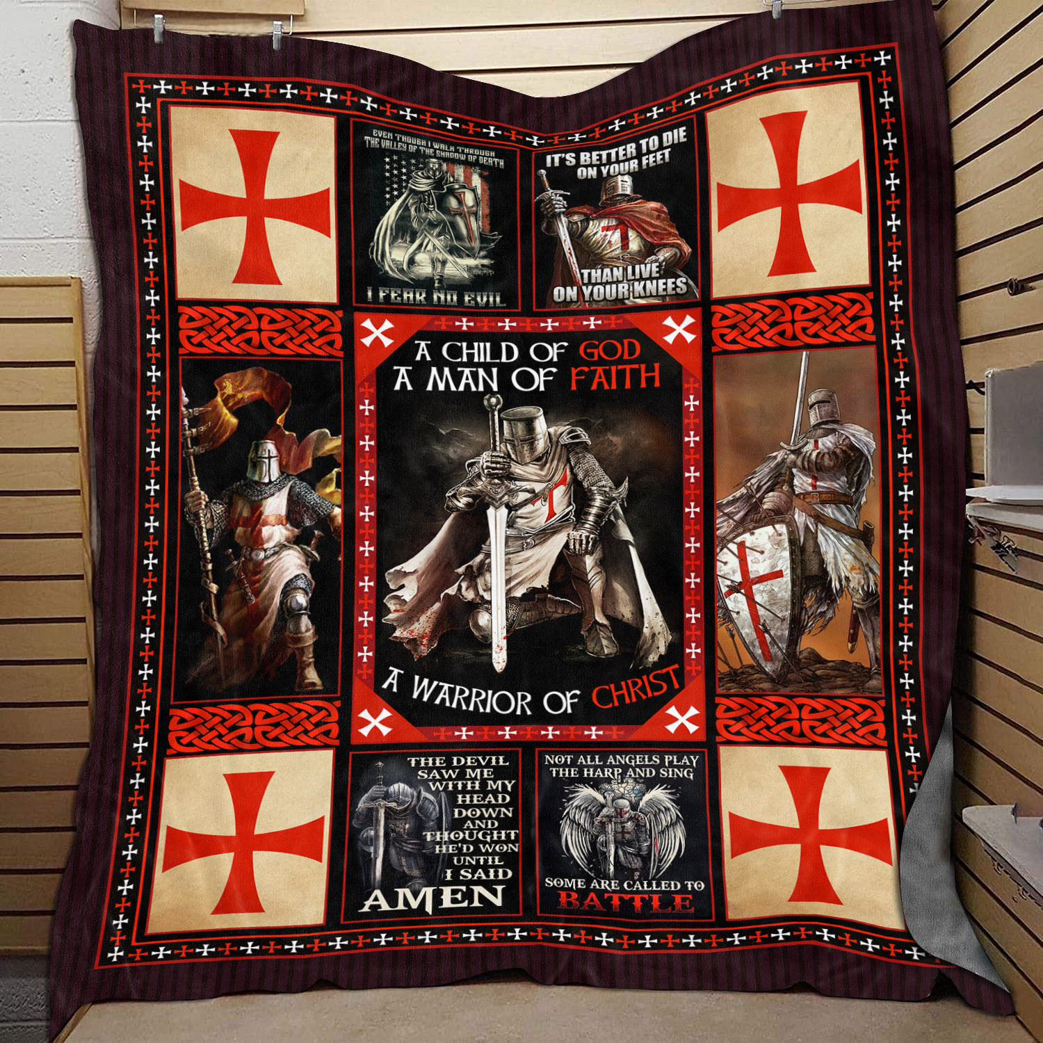 1VT. A Child Of God A Man Of Faith blanket mockup