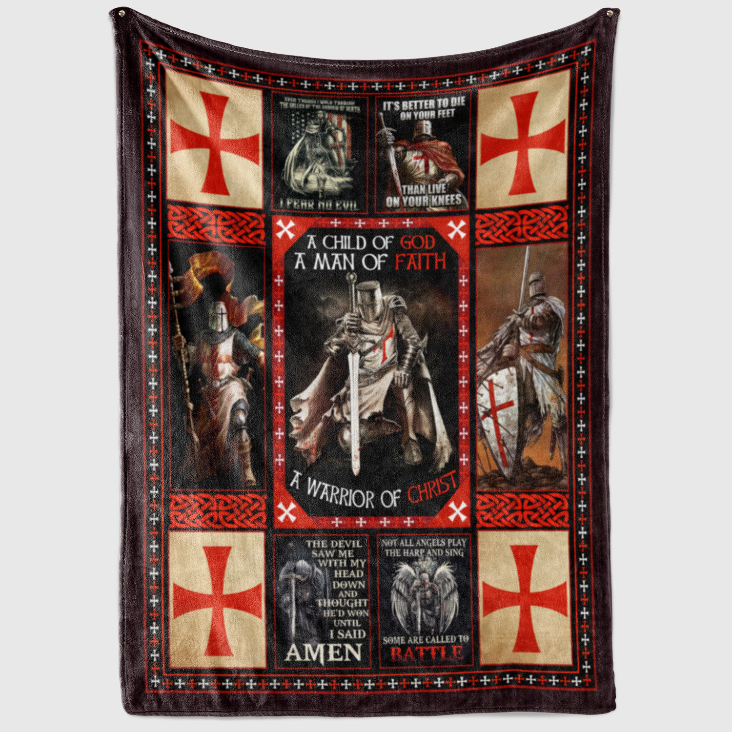 1VT. A Child Of God A Man Of Faith blanket mockup2