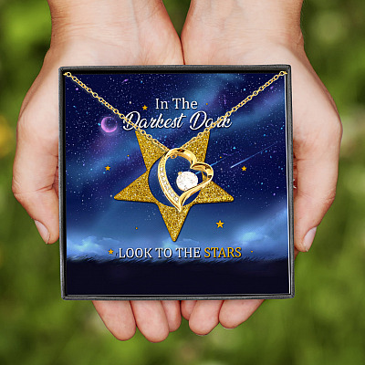 In The Darkest Dark Forever Love Pendant Necklace
