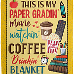 This Is My Paper Gradin' Movie Watching Blanket, White, Cozy Plush Fleece Blanket - 50x60