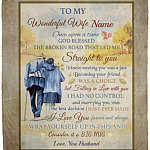 Personalized to My Wonderful Wife Blanket, White, Cozy Plush Fleece Blanket - 50x60