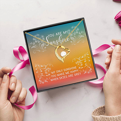 To My Wife You Are My Sunshine You Make Me Happy When Skies Are Grey Husband Gift Forever Love Pendant Necklace