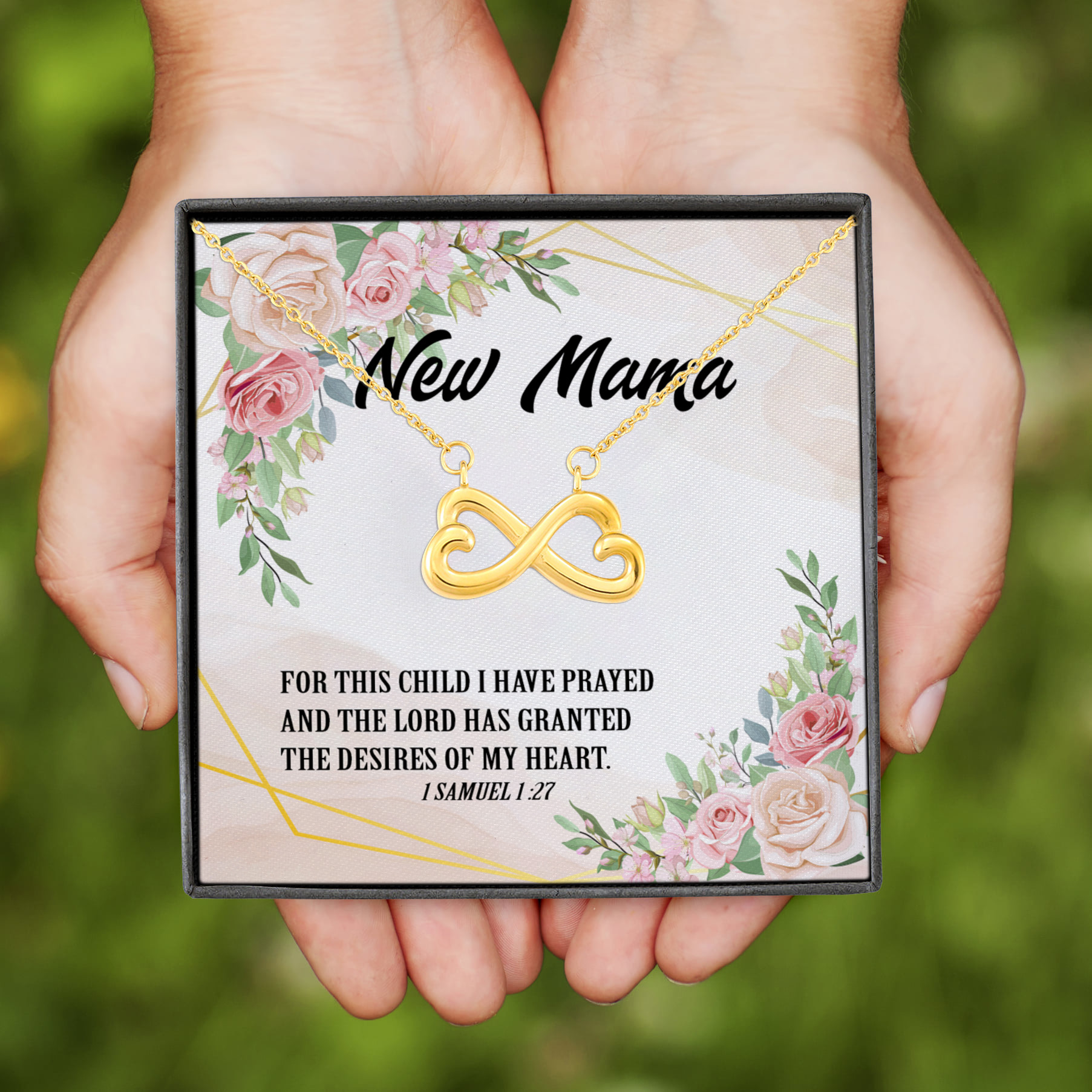 4KNG. New mama(3) Infinity Heart Necklace (Gold)