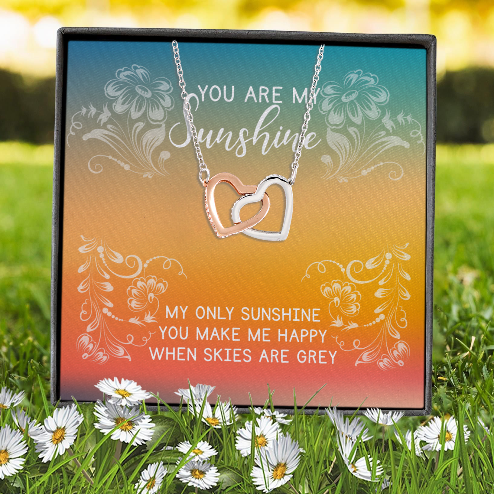 8P. My sunshine Interlocking Hearts Necklace 7