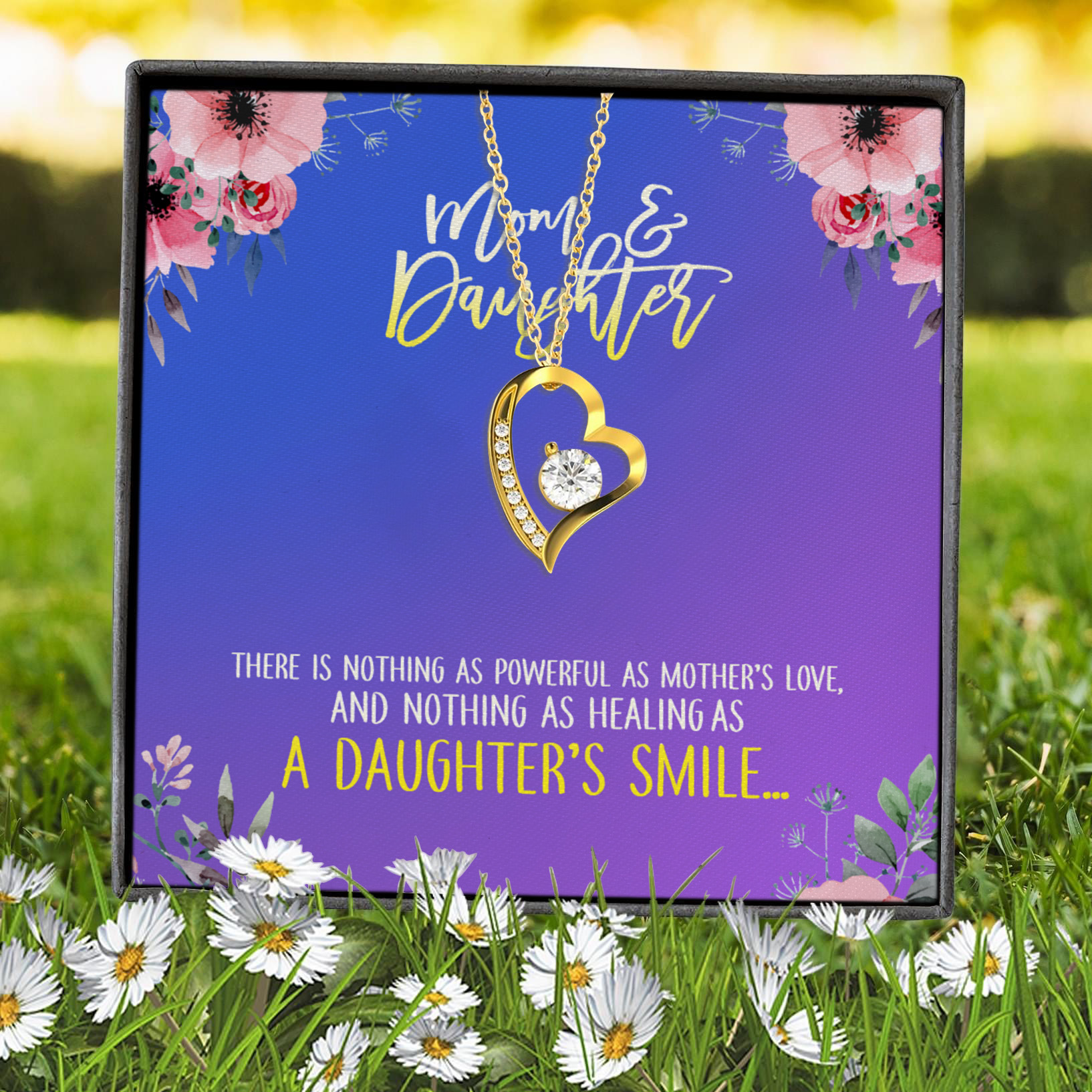 6P. Daughter mom powerful(3) Forever Love Necklace (Gold) 7