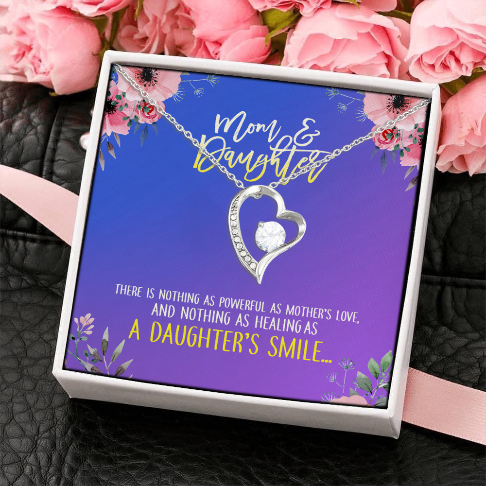 6P. Daughter mom powerful(3) Forever Love Necklace (Silver) 4