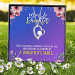 6P. Daughter mom powerful(3) Forever Love Necklace (Silver) 7