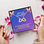 6P. Daughter mom powerful(3) Infinity Heart Necklace (Gold) 5