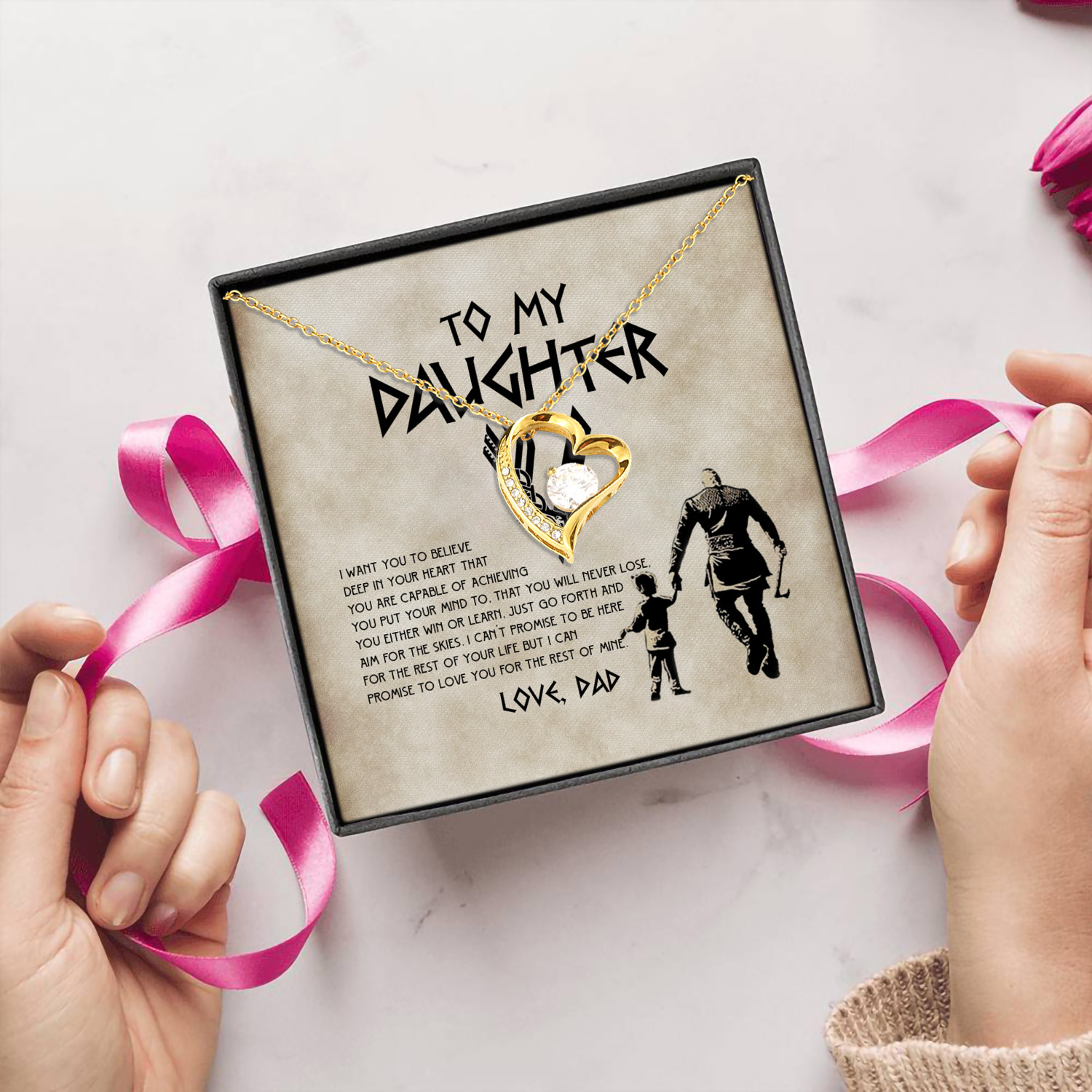 5P. Viking daughter - (4) Forever Love Necklace (Gold) 5