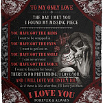 To My Only Love The Day I Met You Blanket, White, Cozy Plush Fleece Blanket - 50x60
