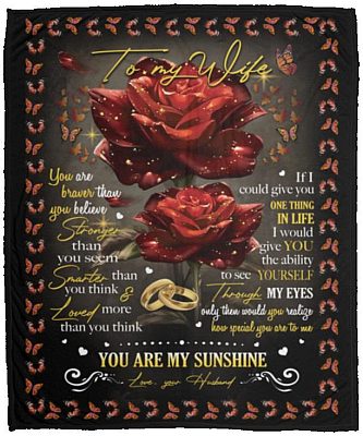 To My Wife You Are Braver Blanket, White, Cozy Plush Fleece Blanket - 50x60