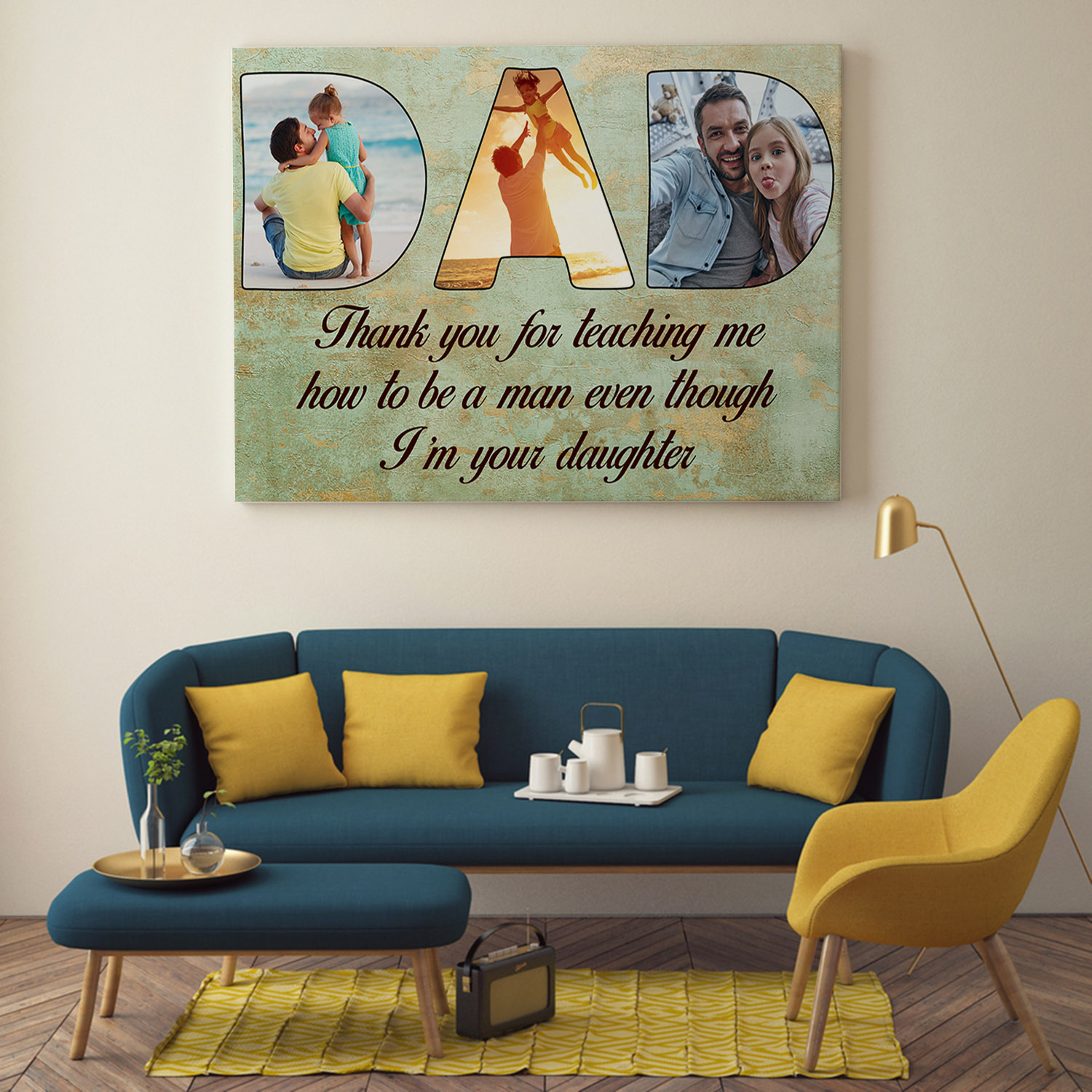 3VT. Dad Thank You For Teaching Me Custom canvas mk1