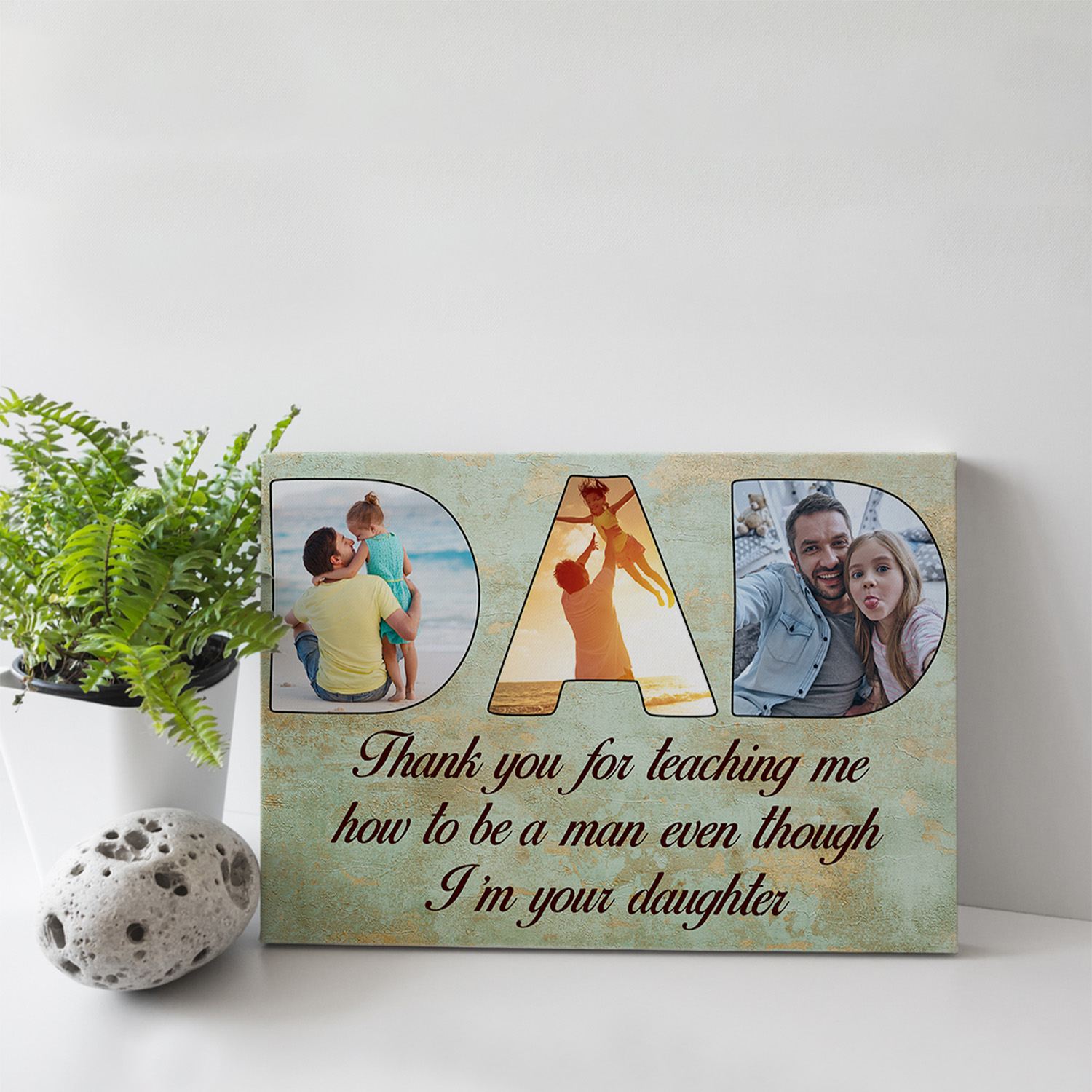 3VT. Dad Thank You For Teaching Me Custom canvas mk2