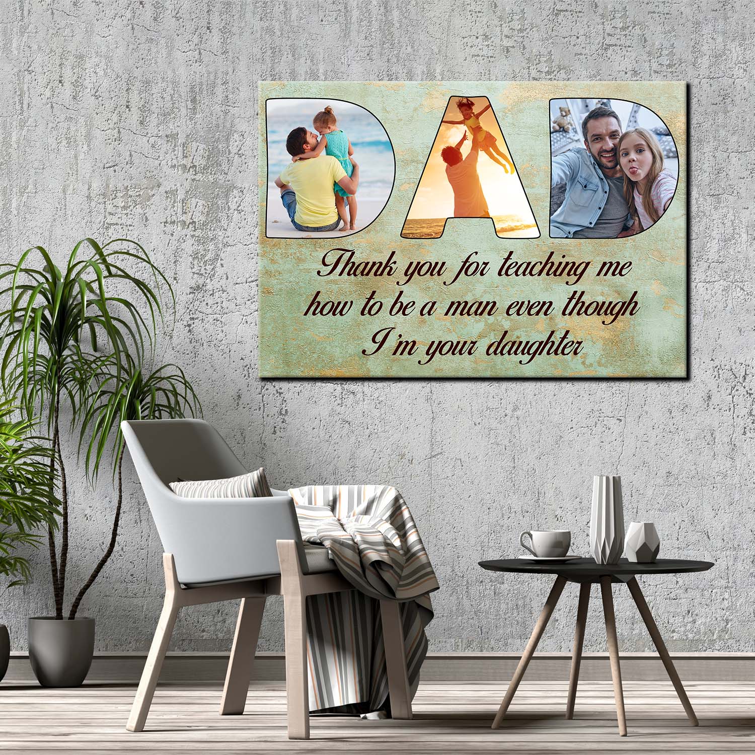 3VT. Dad Thank You For Teaching Me Custom canvas mk3