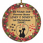 Customized We Found Our Forever Ornament, White, Circle Ornament