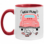 AM11OZ Accent Mug, White/Red, 11 oz. Accent Mug