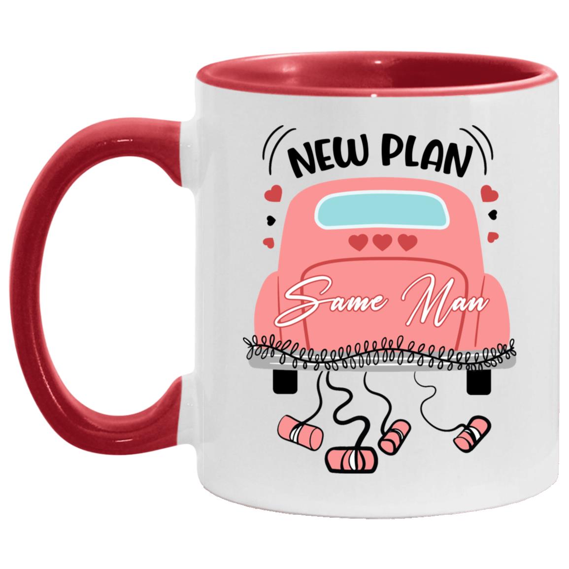 AM11OZ Accent Mug, White/Red, 11 oz. Accent Mug