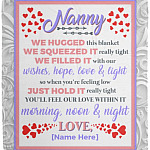 Personalized Nanny Blanket, White, Cozy Plush Fleece Blanket - 50x60