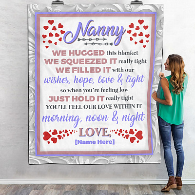 Alternative view of Personalized Nanny We Hugged This We'll Feel Our Love Fleece Blanket - Mink Sherpa Blanket - Woven Blanket